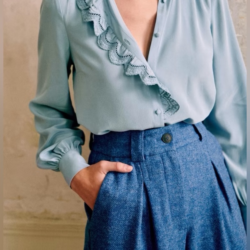 Sezane Theophile Trousers in Blue 💙 size 36